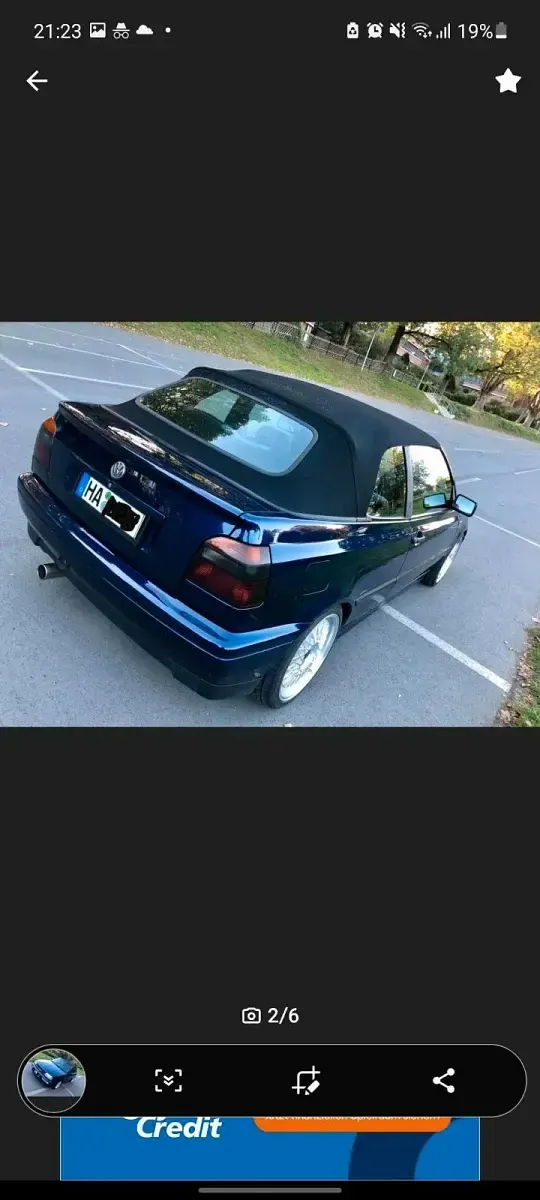 Gebraucht VW Golf Cabriolet 75 PS (55 kW) 1995 Blau Cabrio