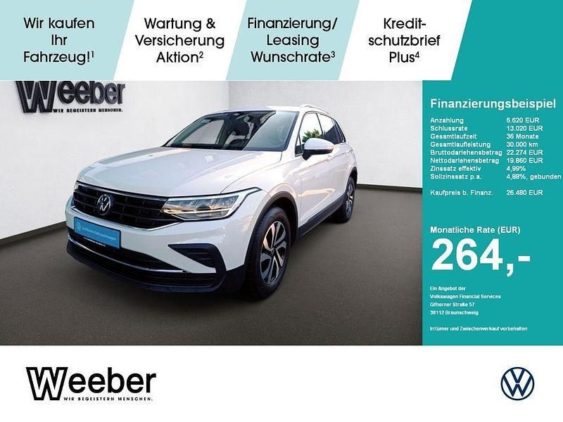 Pure white Gebraucht 2023 VW Tiguan Active SUV | 26.480 € (Guter Preis) - Bild 1/4