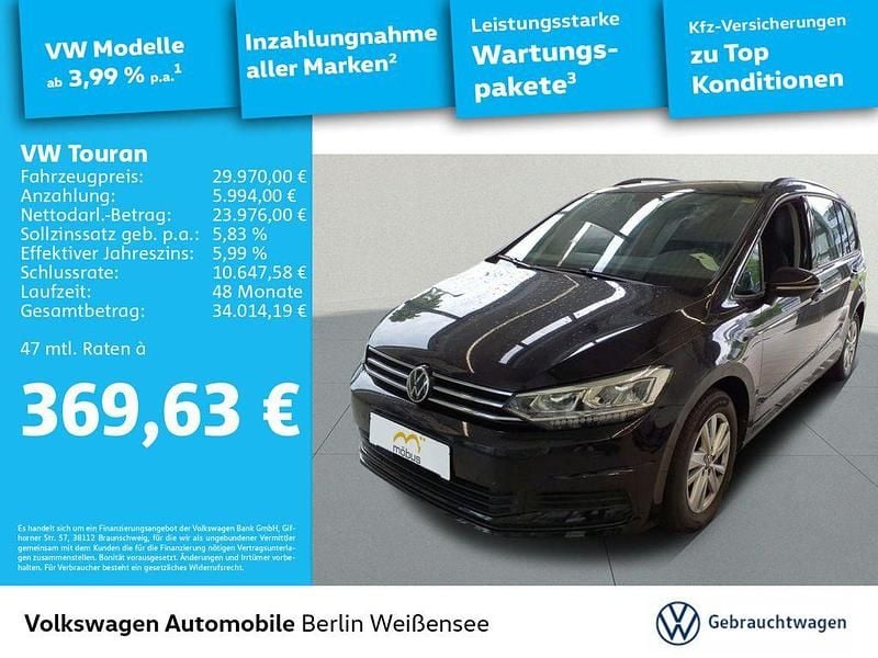 Schwarz Gebraucht 2022 VW Touran Comfortline Van / Kleinbus | 29.970 € (Fairer Preis) - Bild 1/4