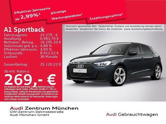 Grau Gebraucht 2022 Audi A1 Sportback Kleinwagen | 23.278 € (Etwas zu teuer) - Bild 1/2