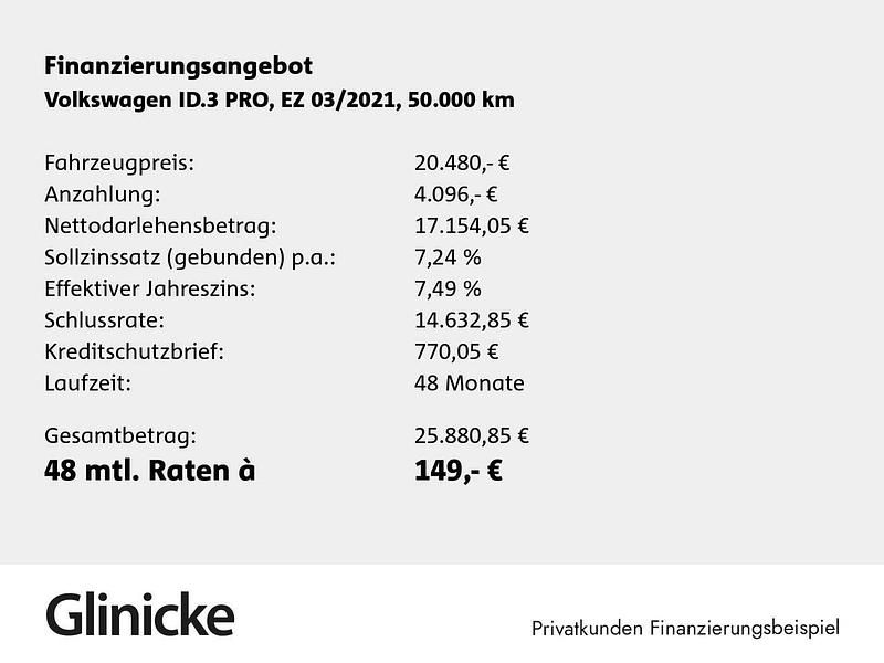 Gebraucht VW ID.3 Pro 150 kW (204 PS) 2021 Grau Kleinwagen