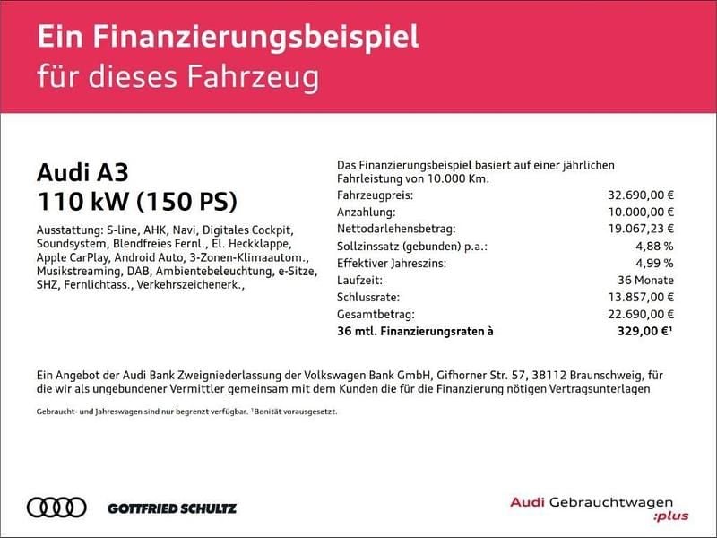 Gebraucht Audi A3 S-Line 150 PS (110 kW) 2025 Weiss Limousine