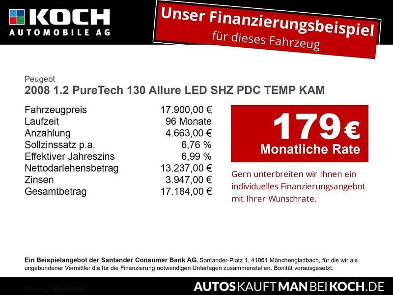 Gebraucht Peugeot 2008 Allure 131 PS (96 kW) 2025 Schwarz SUV