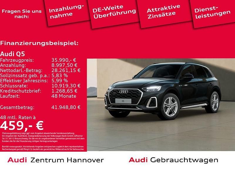 0e mythosschwarz metallic (metallic) Gebraucht 2022 Audi Q5 S-Line SUV | 35.990 € (Fairer Preis) - Bild 1/4