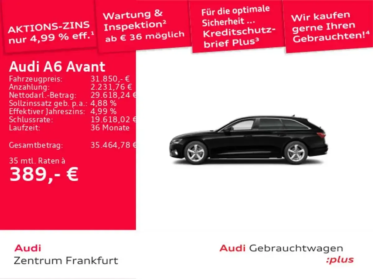 Gebraucht Audi A6 Sport 204 PS (150 kW) 2023 Schwarz Kombi