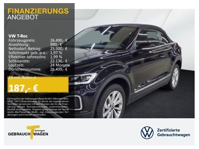 Schwarz Gebraucht 2024 VW T-Roc Cabriolet Style Cabrio | 26.490 € (Guter Preis) - Bild 1/1