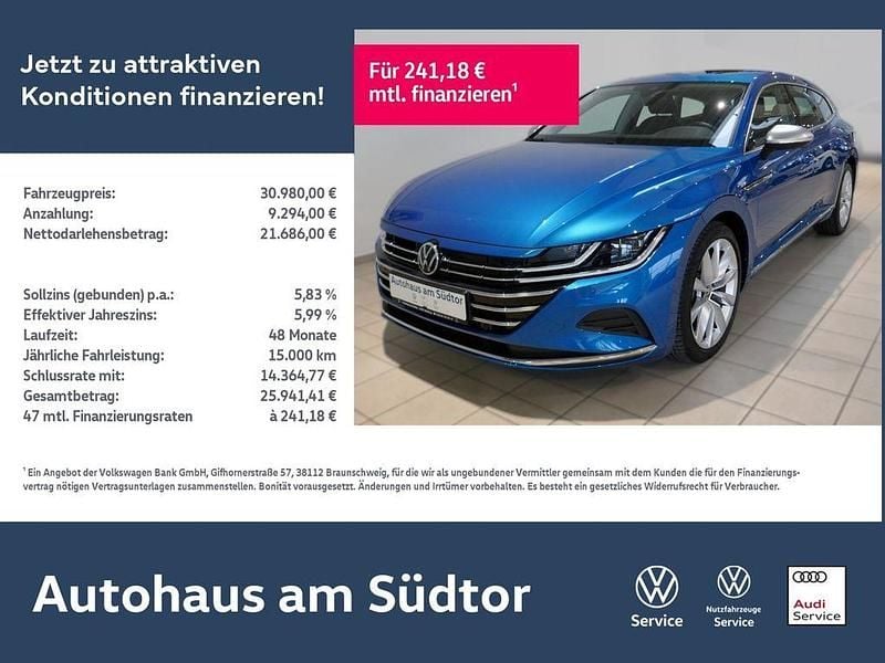 Gebraucht VW Arteon Elegance 218 PS (160 kW) 2022 Eisvogelblau metallic (metallic) Kombi