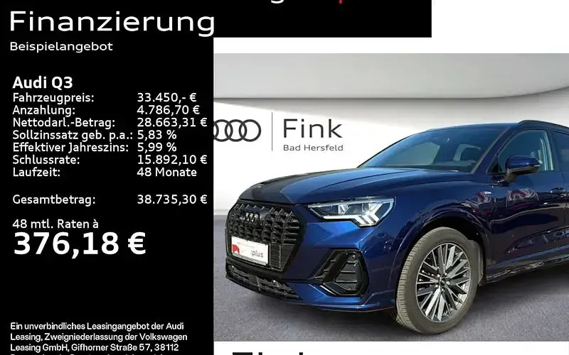 Gebraucht Audi Q3 S-Line 190 PS (139 kW) 2022 Blau SUV