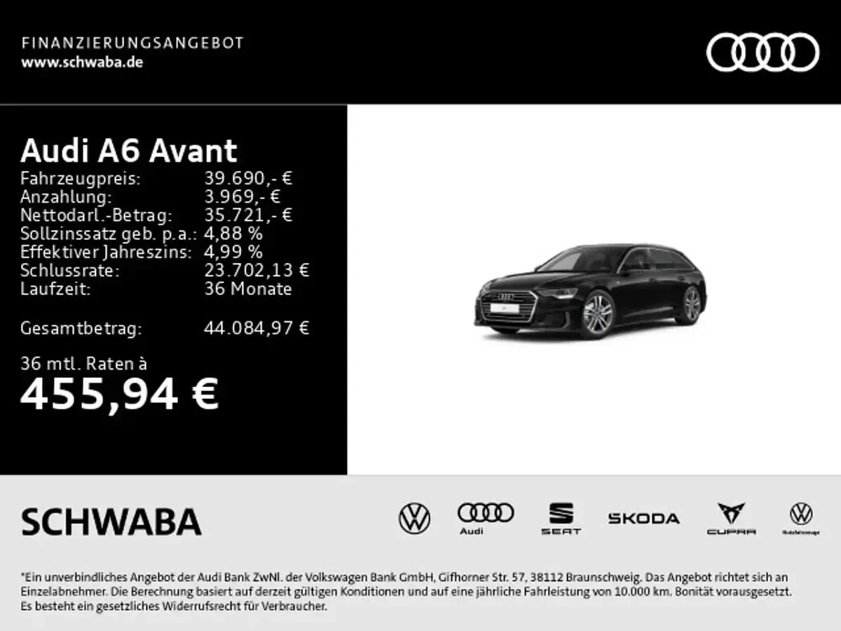 Gebraucht Audi A6 S-Line 204 PS (150 kW) 2023 Mythosschwarz metallic Kombi