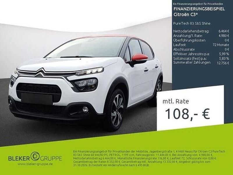 Gebraucht Citroën C3 Shine 82 PS (60 kW) 2022 Weiß Kleinwagen
