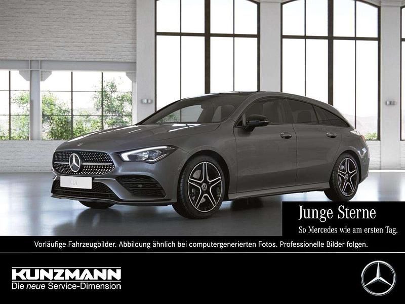 Mountaingrau metallic Gebraucht 2021 Mercedes CLA250e AMG Limousine | 27.480 € (Superpreis) - Bild 1/4