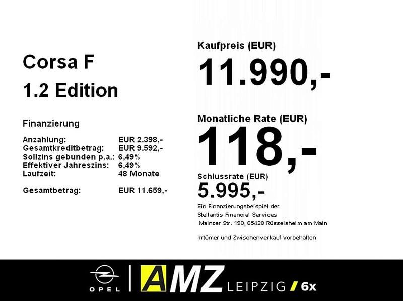 Gebraucht Opel Corsa Edition 75 PS (55 kW) 2022 Diamant schwarz/karbon schwarz Kleinwagen