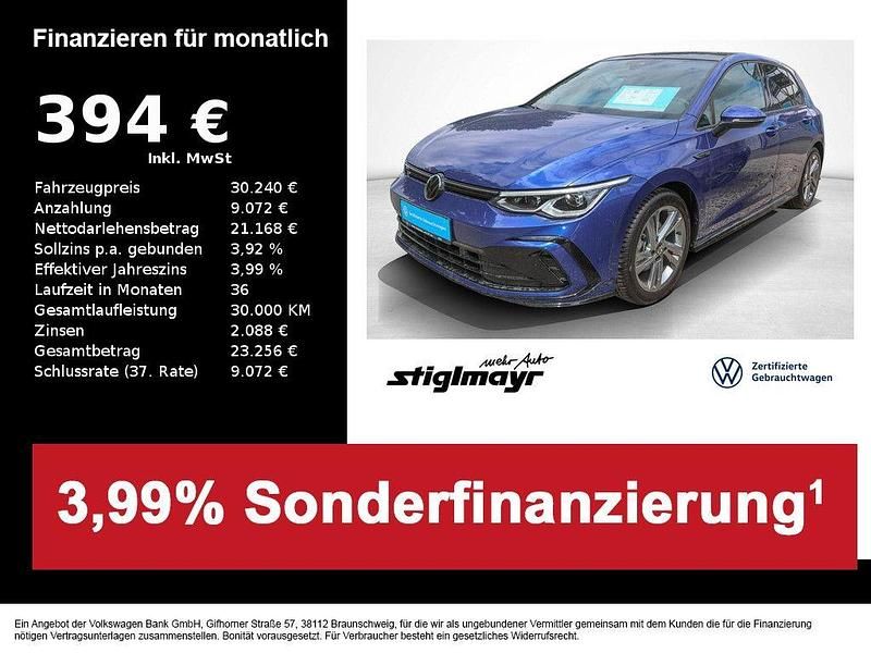 Blau Gebraucht 2024 VW Golf VIII R-line Kleinwagen | 30.240 € (Fairer Preis) - Bild 1/4