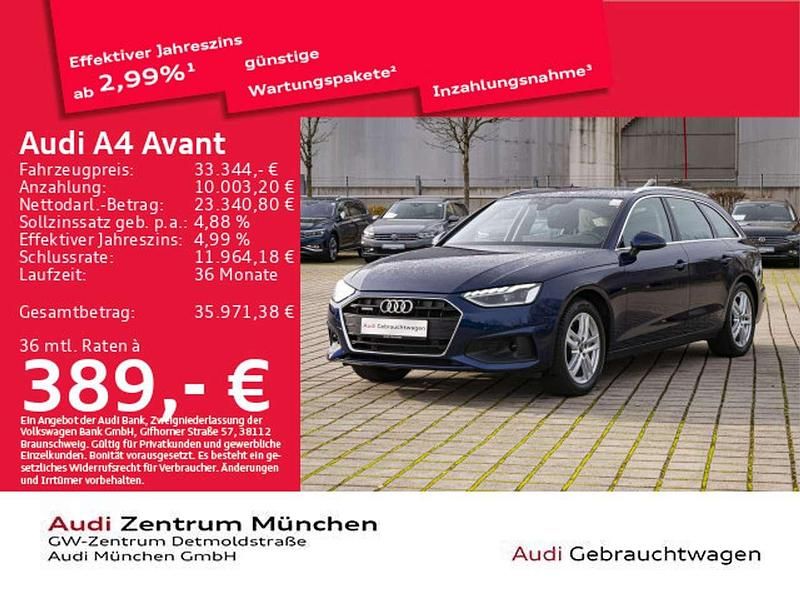 Navarrablau metallic Gebraucht 2023 Audi A4 Performance Kombi | 33.344 € (Fairer Preis) - Bild 1/2