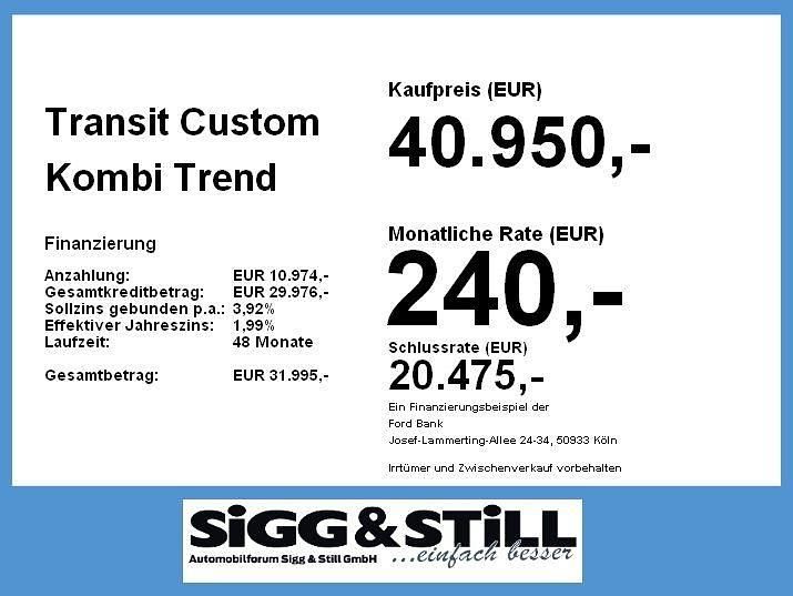 Neu Ford Transit Custom Trend 136 PS (100 kW) 2026 Frost weiß Kombi