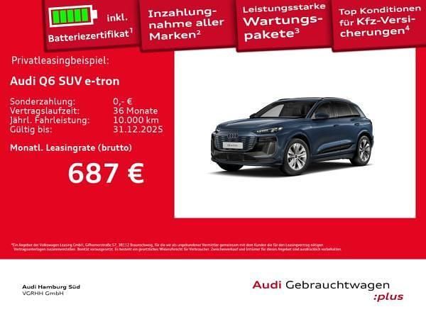 Blau (3d plasmablau metallic) Gebraucht 2025 Audi Q6 e-tron S-Line SUV | 69.381 € (Guter Preis) - Bild 1/3
