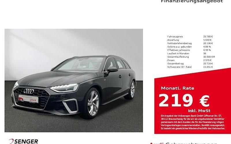 Schwarz Gebraucht 2021 Audi A4 S-Line Kombi | 25.780 € (Guter Preis) - Bild 1/4