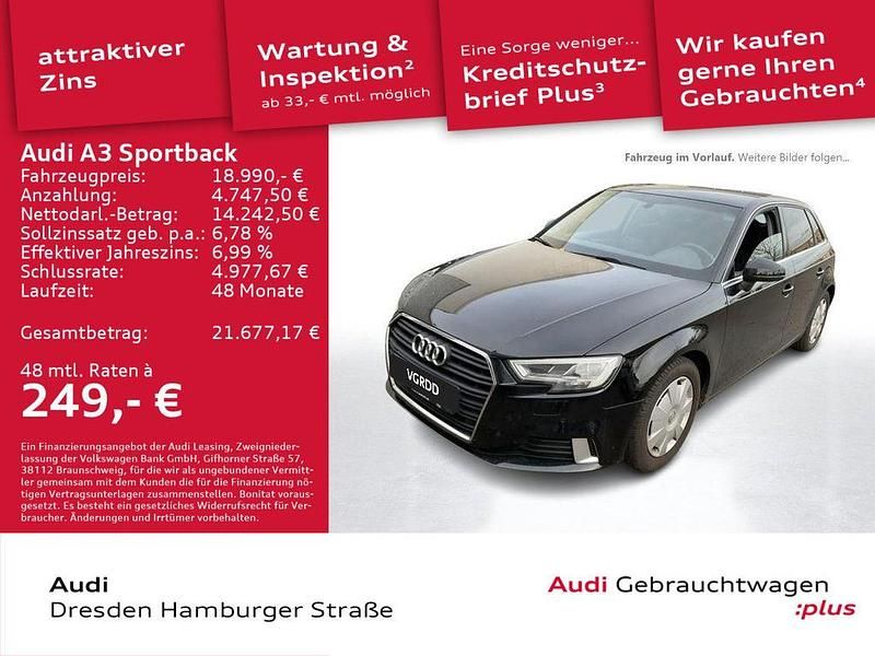Mythosschwarz metallic Gebraucht 2019 Audi A3 Design Limousine | 18.990 € (Etwas zu teuer) - Bild 1/3