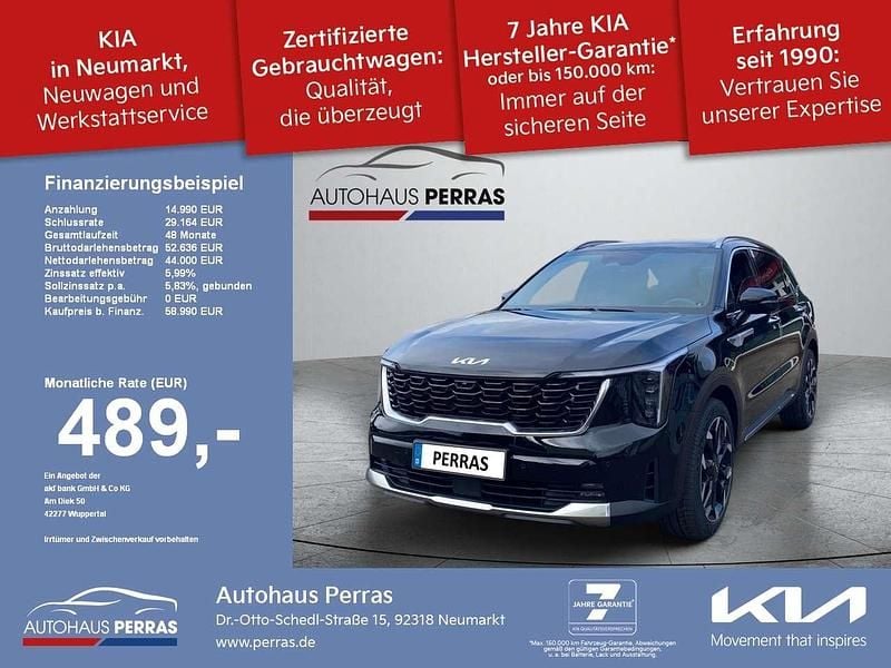 Aurora black pearl Neu 2025 Kia Sorento Platinum SUV | 58.990 € - Bild 1/4