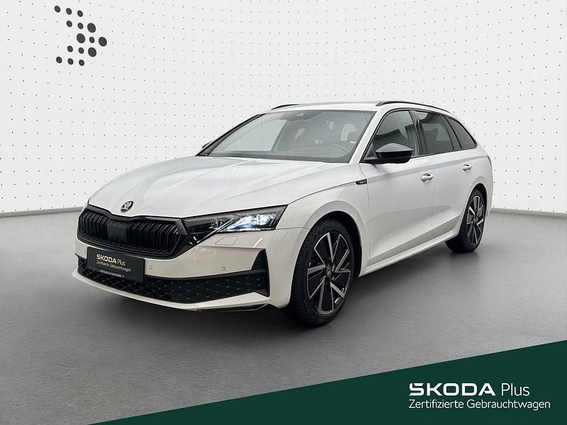 Moonweiss metallic Gebraucht 2025 Skoda Octavia SportLine Kombi | 32.480 € (Teuer) - Bild 1/4