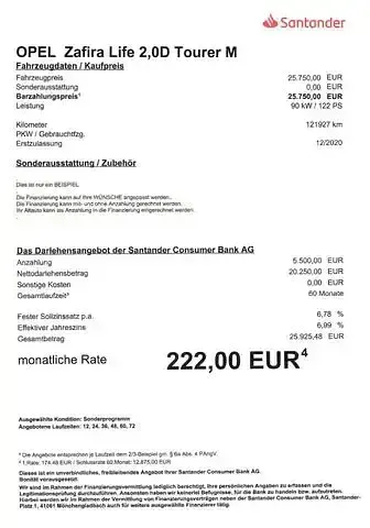 Gebraucht Opel Zafira Life Edition 122 PS (89 kW) 2020 Grau Van / Kleinbus