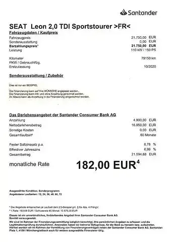 Gebraucht Seat Leon FR 150 PS (110 kW) 2020 Schwarz Limousine