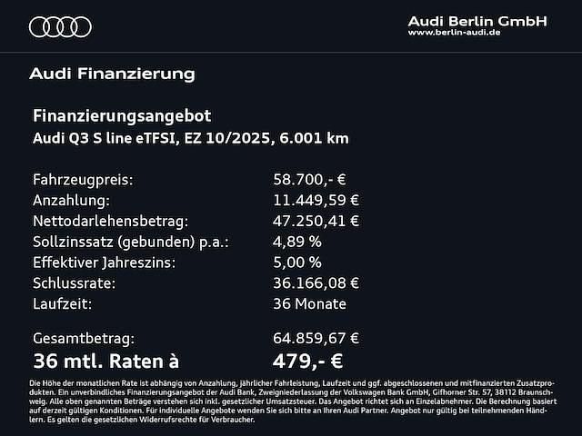 Gebraucht Audi Q3 Ambiente 272 PS (200 kW) 2025 Daytonagrau perleffekt SUV