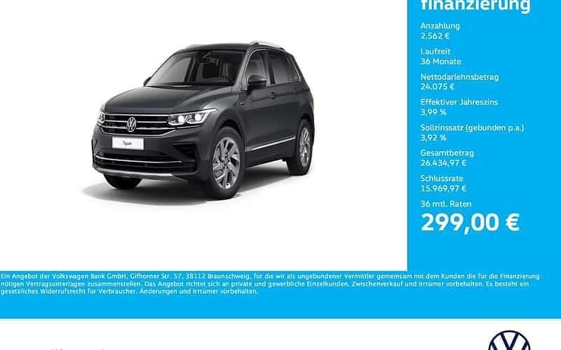 Grau Gebraucht 2021 VW Tiguan Elegance SUV | 26.463 € (Guter Preis) - Bild 1/4