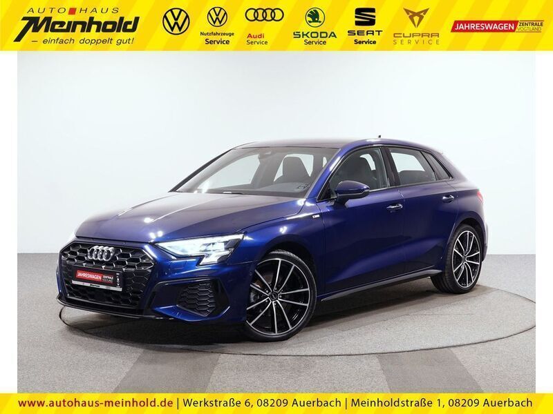 Blau Gebraucht 2023 Audi A3 Sportback S-Line Limousine | 28.888 € (Fairer Preis) - Bild 1/4