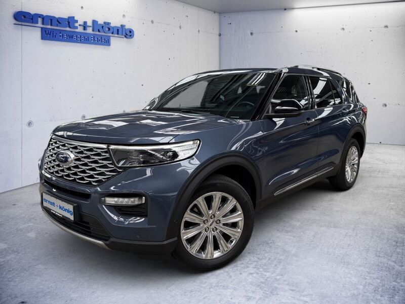 Blau Gebraucht 2021 Ford Explorer Hybrid Platinum SUV | 52.990 € (Teuer) - Bild 1/4