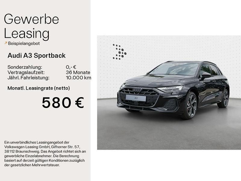 Schwarz Gebraucht 2025 Audi A3 Sportback e-tron S-Line Limousine | 50.980 € (Fairer Preis) - Bild 1/4