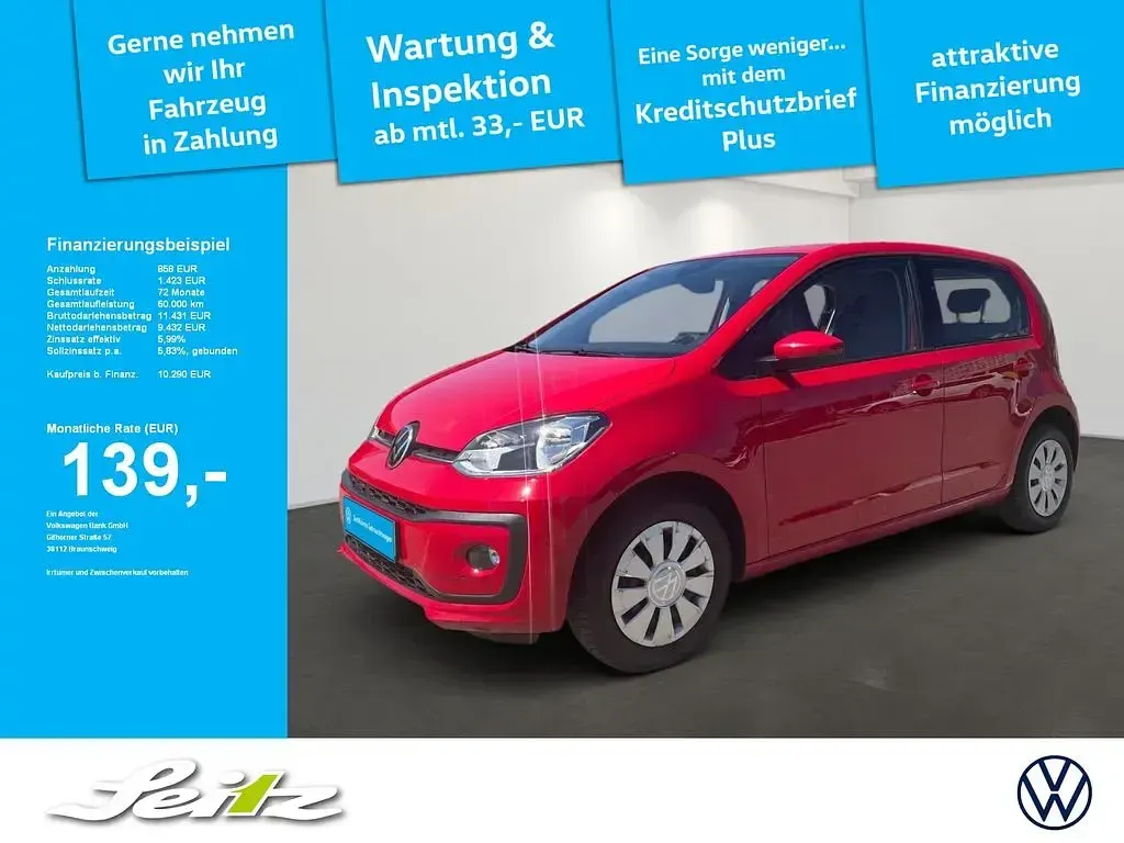 Second-hand VW up! Move 65 CP (47 kW) 2021 Roșu Hatchback
