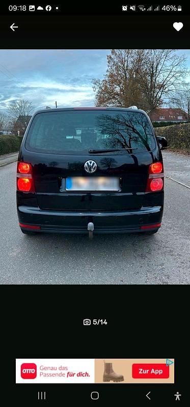 Gebraucht VW Touran 105 PS (77 kW) 2008 Schwarz Van / Kleinbus