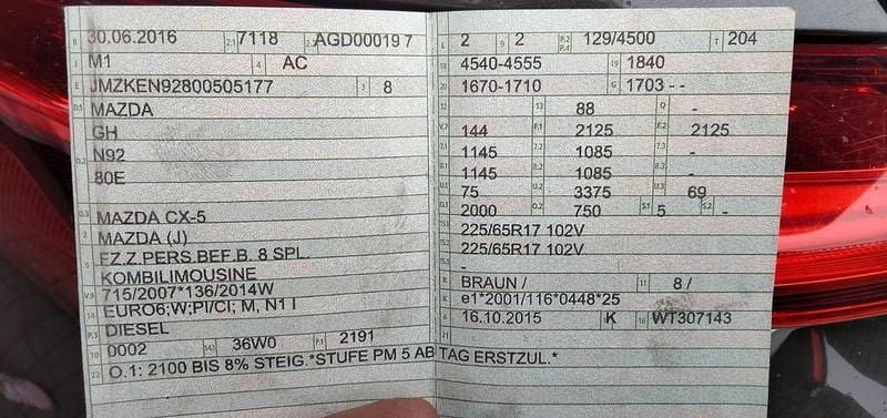 Braun Gebraucht 2016 Mazda CX-5 Nakama Intense SUV | 12.300 € (Fairer Preis) - Bild 1/4