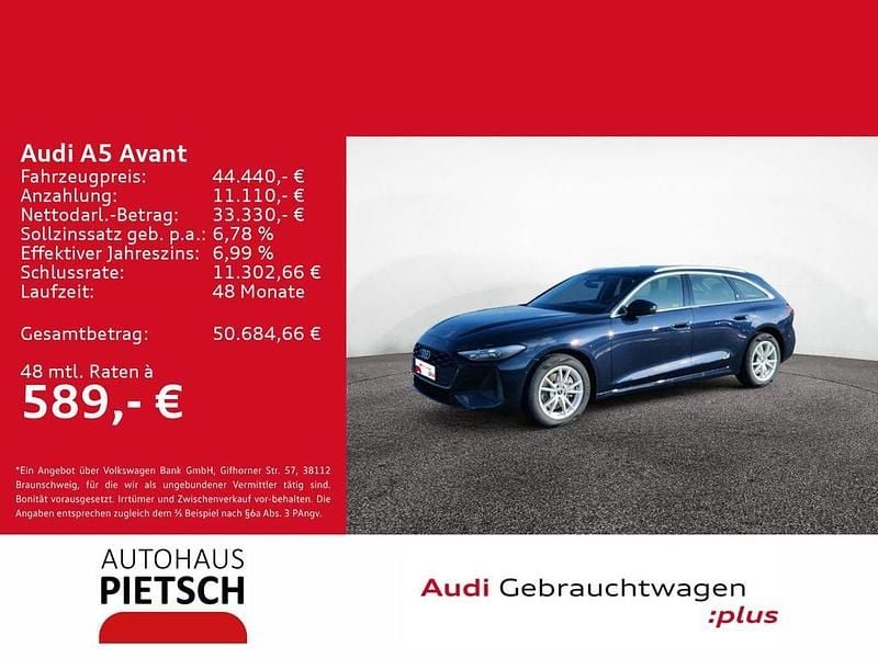 Firmamentblau metallic Gebraucht 2025 Audi A5 Sport Kombi | 44.440 € (Superpreis) - Bild 1/4