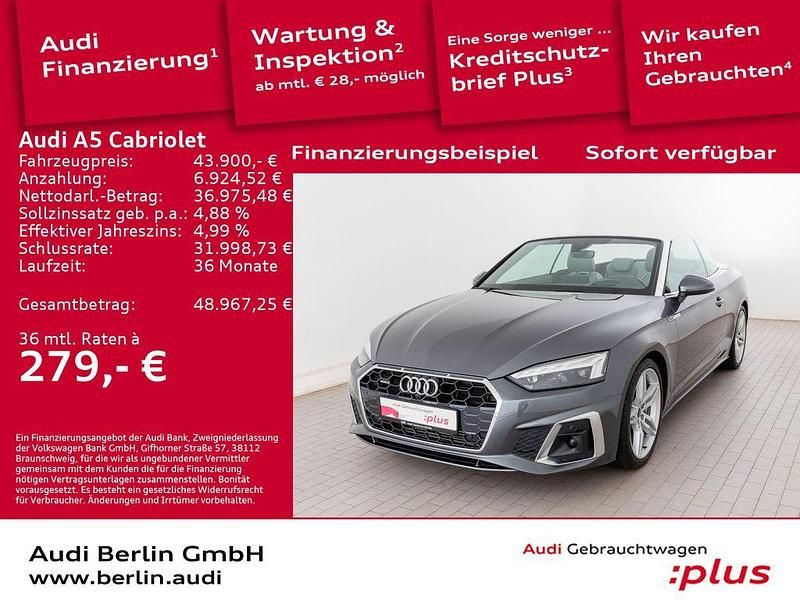 Daytonagrau perleffekt Gebraucht 2022 Audi A5 Cabriolet Ambiente Cabrio | 43.900 € (Fairer Preis) - Bild 1/3