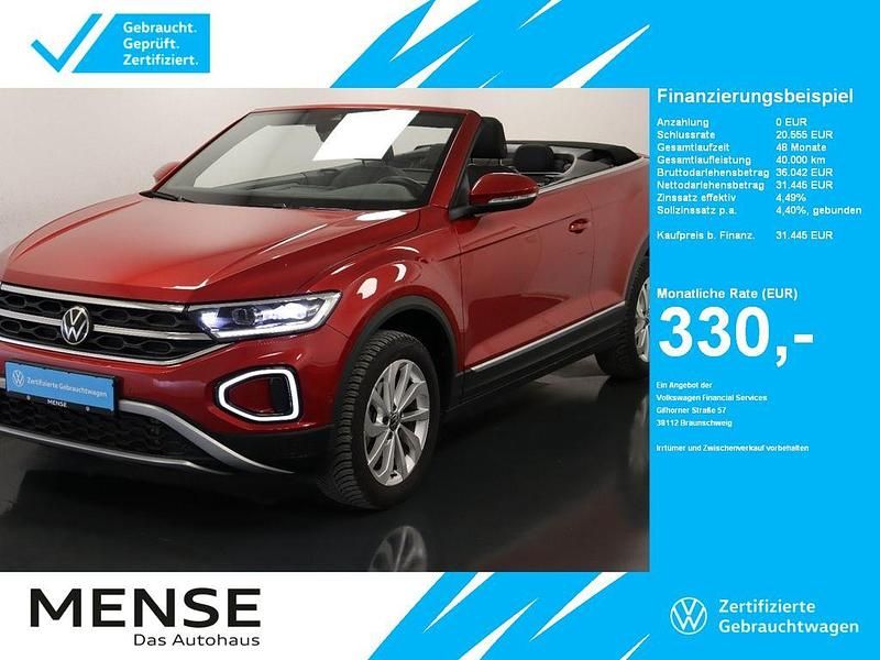 Rot Gebraucht 2024 VW T-Roc Cabriolet Style Cabrio | 31.445 € (Guter Preis) - Bild 1/4