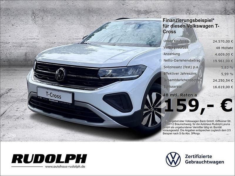 Pure white Gebraucht 2024 VW T-Cross Goal SUV | 24.570 € (Guter Preis) - Bild 1/4