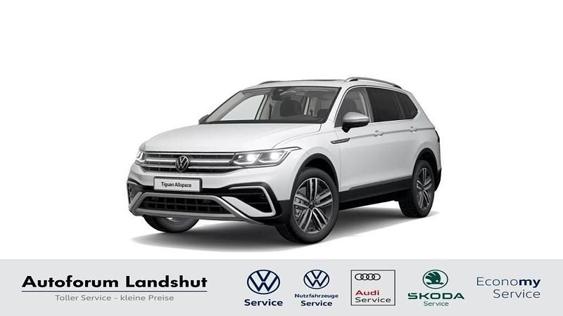 Weiss pure white Gebraucht 2022 VW Tiguan Allspace Elegance SUV | 36.980 € (Superpreis) - Bild 1/4