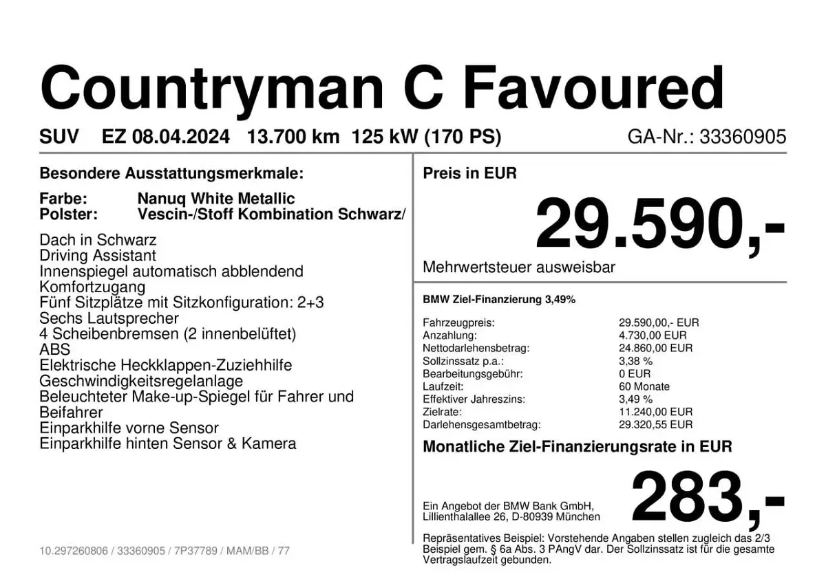 Gebraucht Mini Countryman Favoured 170 PS (125 kW) 2024 Nanuq white metallic SUV