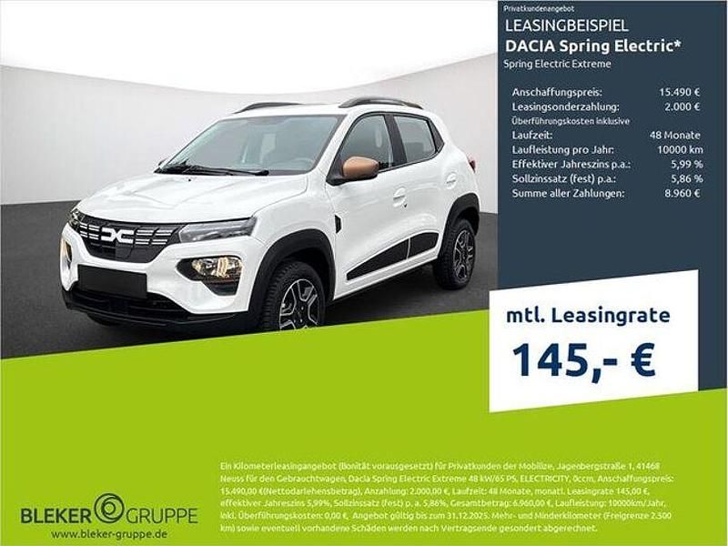 Polar weiß Gebraucht 2023 Dacia Spring Extreme Kleinwagen | 12.990 € (Fairer Preis) - Bild 1/3