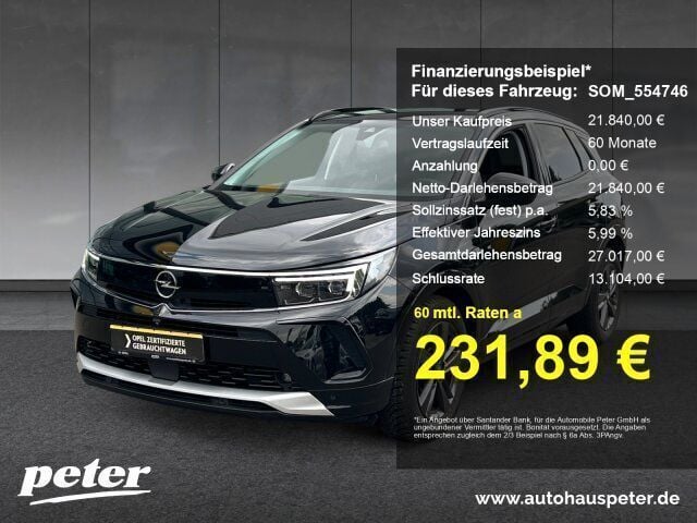 Diamant schwarz/ karbon schwarz Gebraucht 2023 Opel Grandland X Elegance SUV | 21.840 € (Superpreis) - Bild 1/4