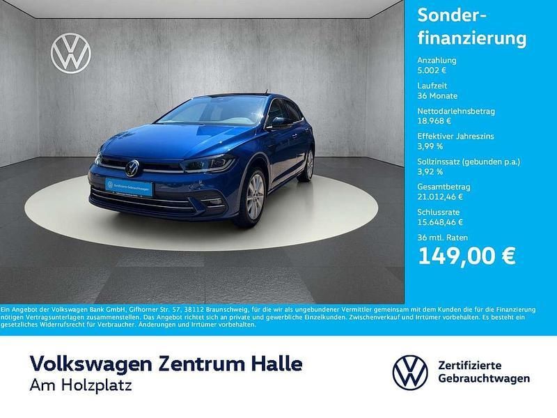 Reef blue metallic Gebraucht 2024 VW Polo Style Limousine | 23.970 € (Fairer Preis) - Bild 1/3
