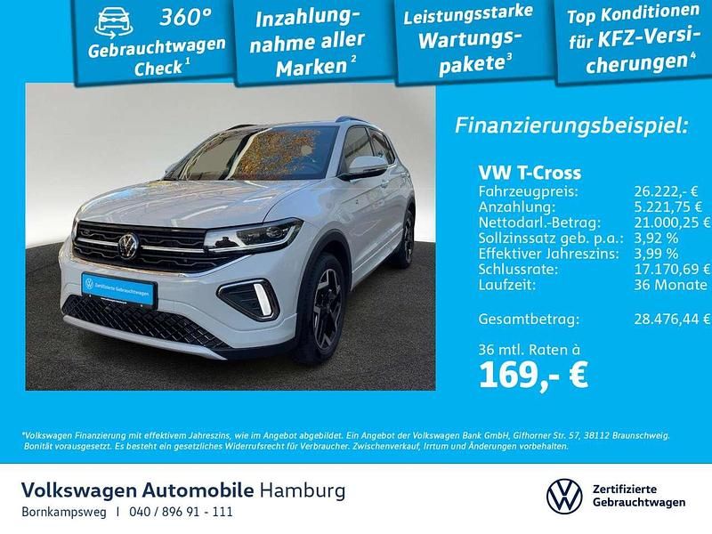 6u ascotgrau Gebraucht 2025 VW T-Cross R-line SUV | 26.222 € (Teuer) - Bild 1/3