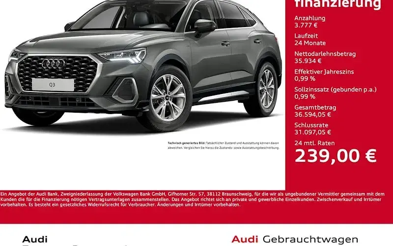 Gebraucht Audi Q3 Sportback S-Line 150 PS (110 kW) 2025 Grau SUV