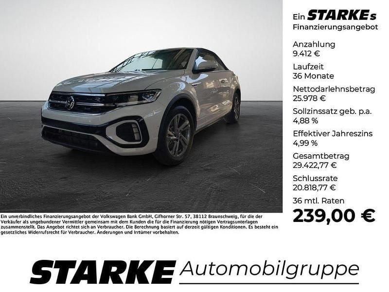 Weiß Gebraucht 2025 VW T-Roc Cabriolet R-line Cabrio | 34.980 € (Guter Preis) - Bild 1/4