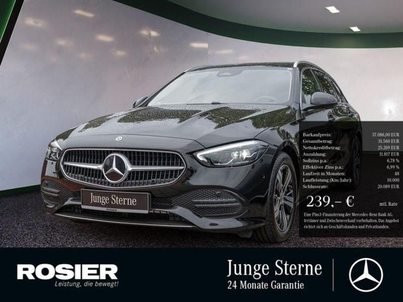 Schwarz / obsidianschwarz Gebraucht 2024 Mercedes C200 Advanced Kombi | 37.086 € (Superpreis) - Bild 1/4