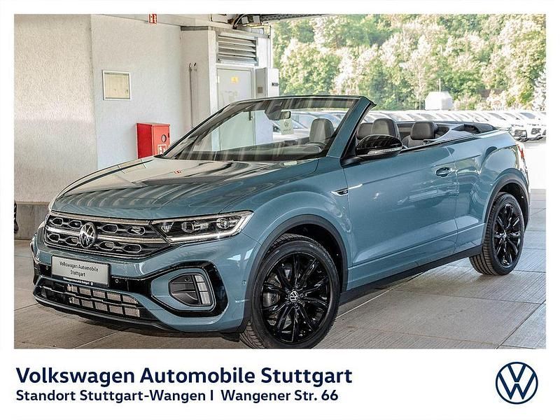 Petroleum blue metallic/schwar Gebraucht 2022 VW T-Roc Cabriolet R-line Cabrio | 27.930 € (Fairer Preis) - Bild 1/4