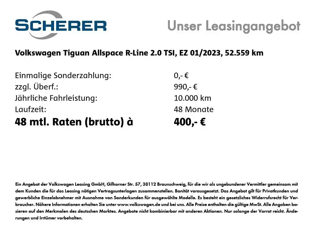 Gebraucht VW Tiguan Allspace R-line 245 PS (180 kW) 2023 Pyritsilber metallic (metallic) SUV