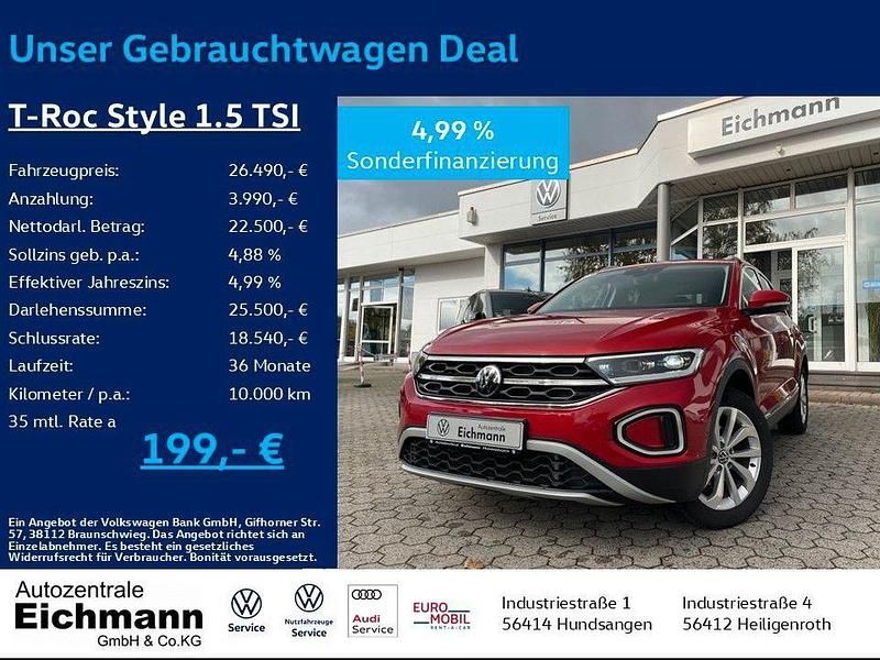 Rot Gebraucht 2023 VW T-Roc Style SUV | 26.490 € (Guter Preis) - Bild 1/4